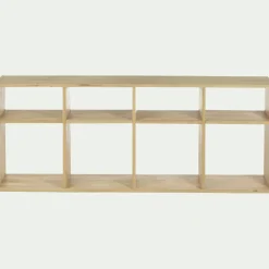 Étagère 8 cases en chêne lamellé - bois clair