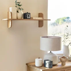 Étagère murale 1 tablette en chêne L80cm - bois clair