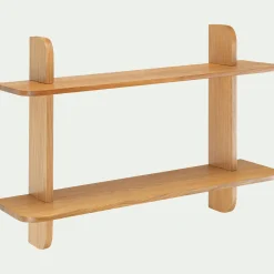 Étagère murale 2 tablettes en chêne L80cm - bois clair
