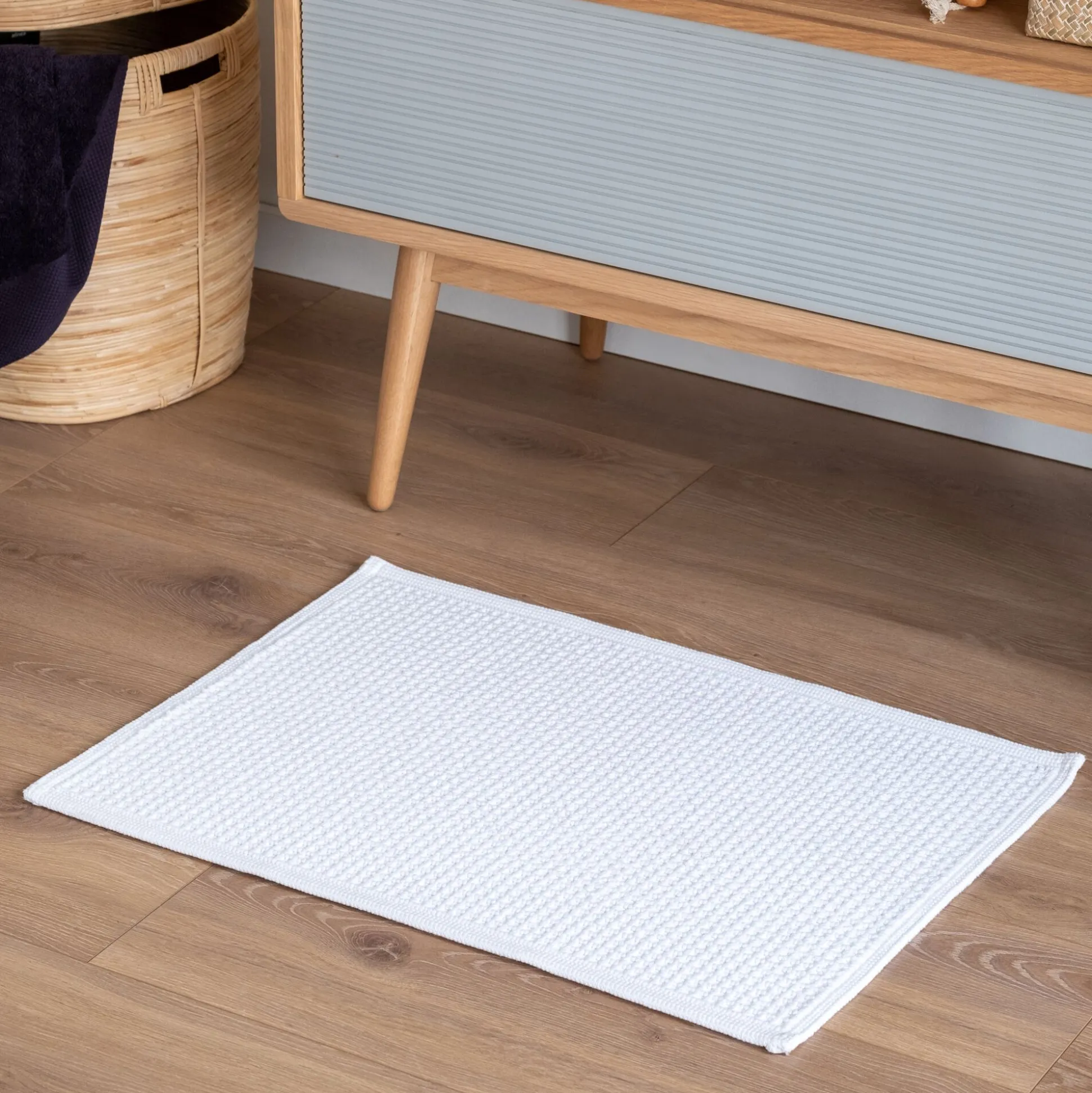 Tapis de bain antidérapant 50x80cm - blanc ventoux