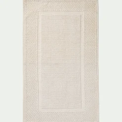 Tapis de bain jacquard en coton 50x80cm - blanc capelan