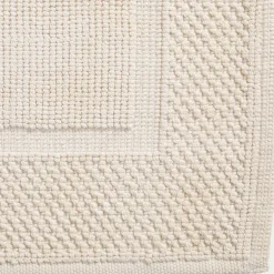 Tapis de bain jacquard en coton 50x80cm - blanc capelan