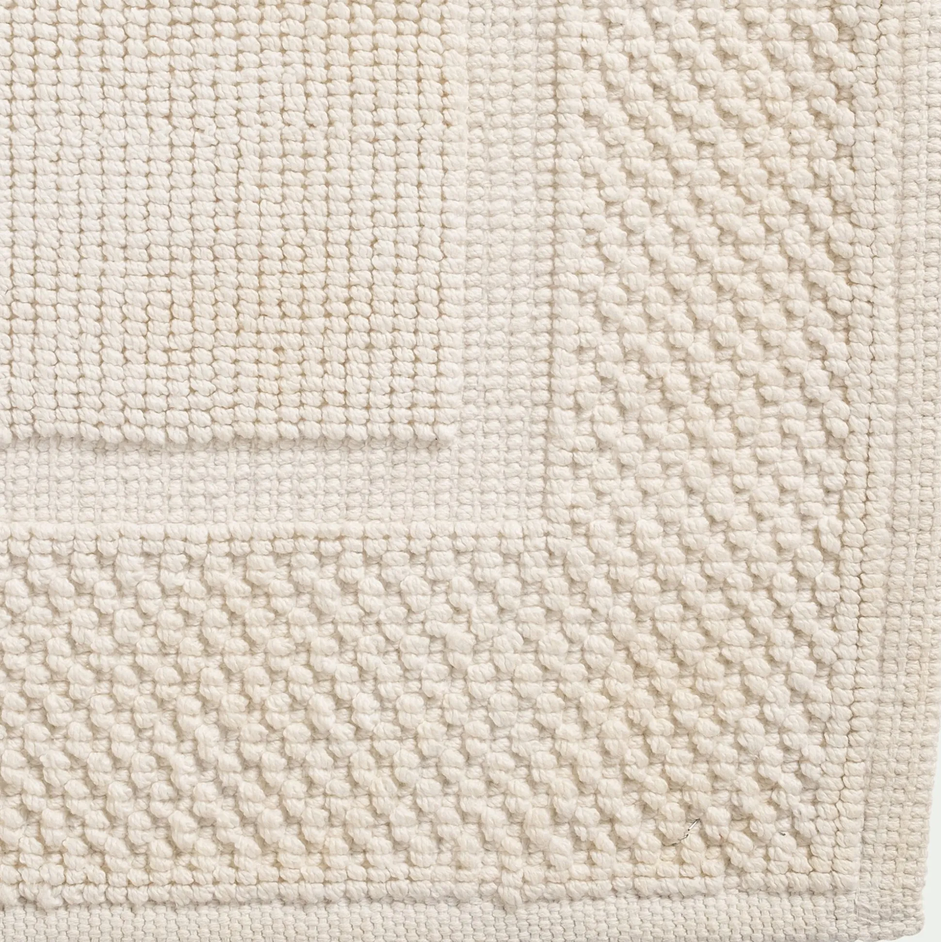 Tapis de bain jacquard en coton 50x80cm - blanc capelan