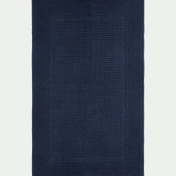 Tapis de bain jacquard en coton 60x100cm - bleu encre