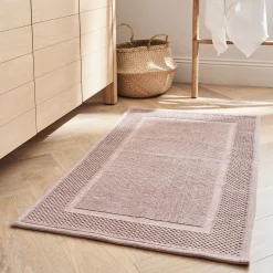 Tapis de bain jacquard en coton 60x100cm - rose simos