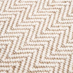 Tapis de couloir et laine et jute - blanc 60x200cm