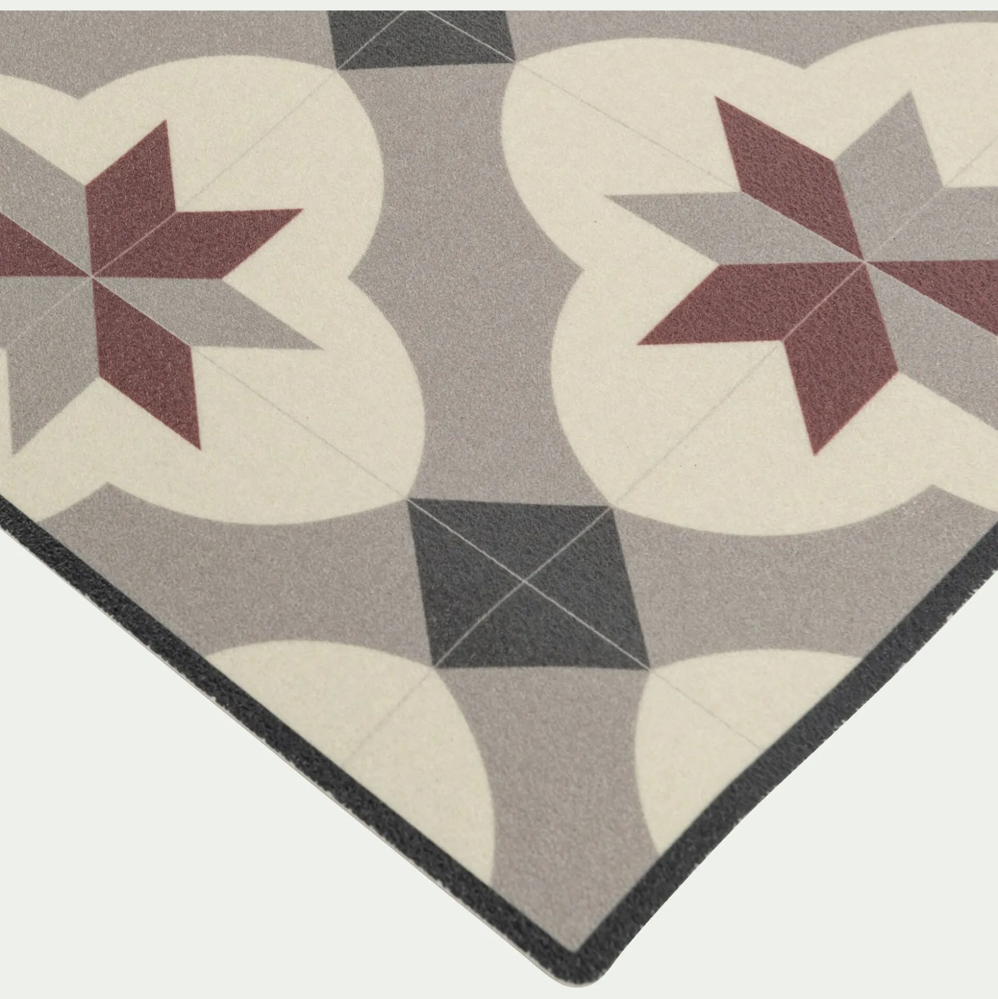 Tapis de cuisine anti-dérapant en vinyle - beige 50x80cm