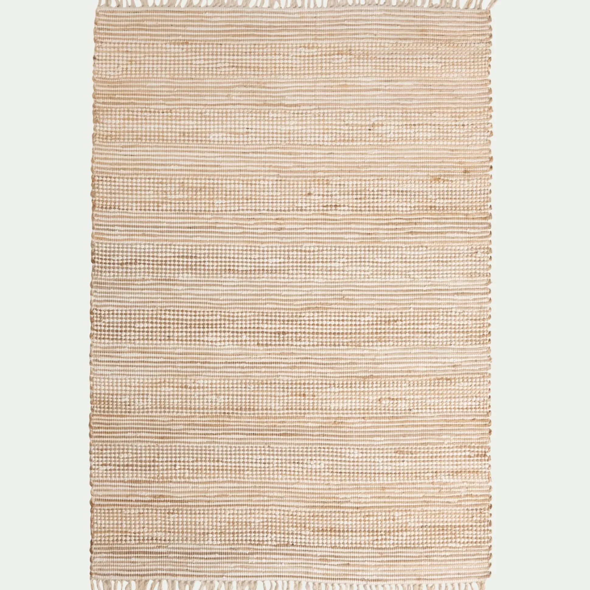 Tapis en coton recyclé et jute - blanc 120x170cm