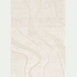 Tapis en tissu recyclé à motif 160x230cm - beige