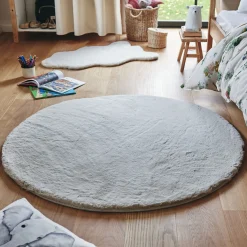 Tapis imitation fourrure - beige D120cm
