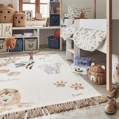 Tapis imprimé animalier 120x180cm - beige