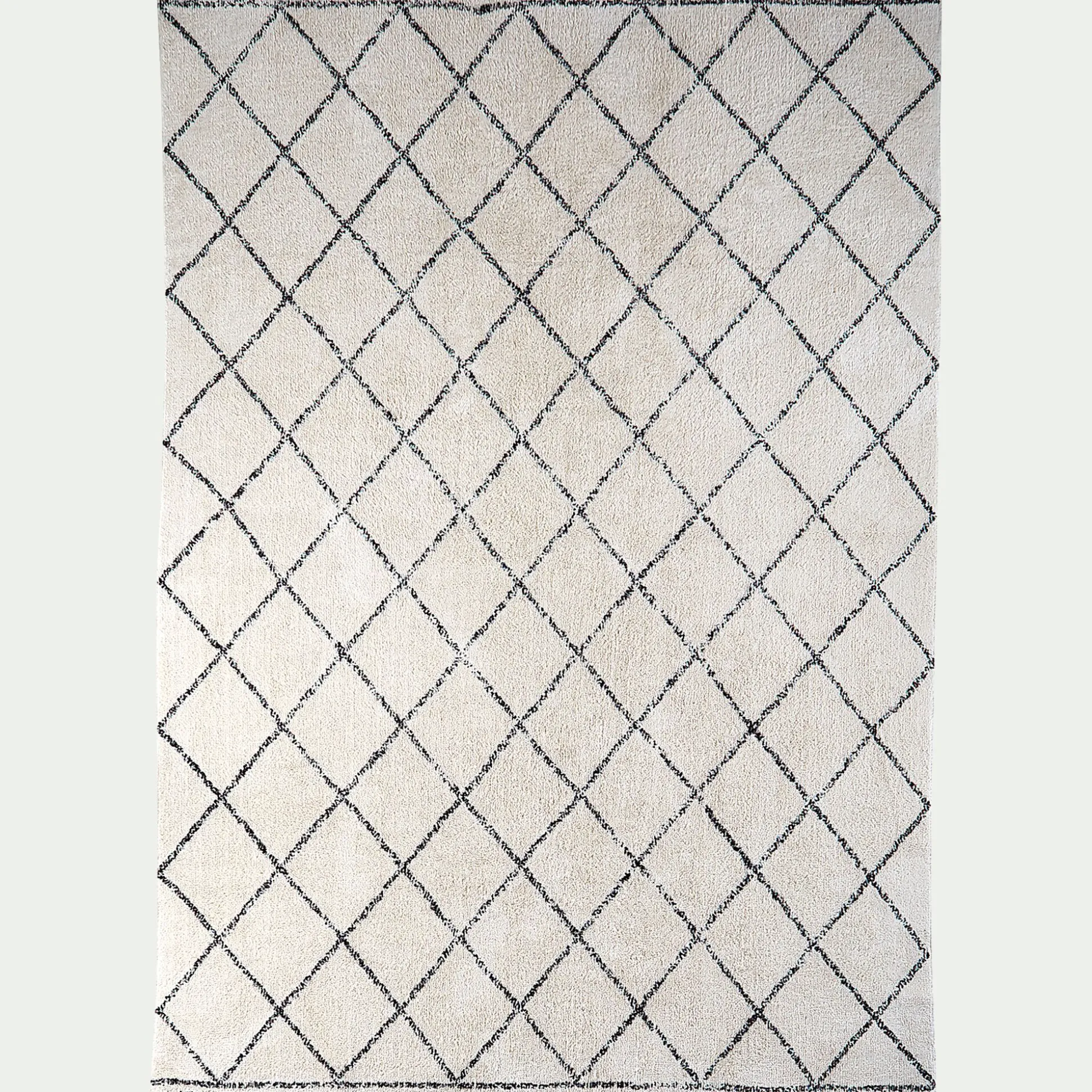 Tapis inspiration berbère en coton - blanc 300x400cm