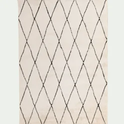 Tapis inspiration berbère à motifs losange 160x230cm - blanc écru