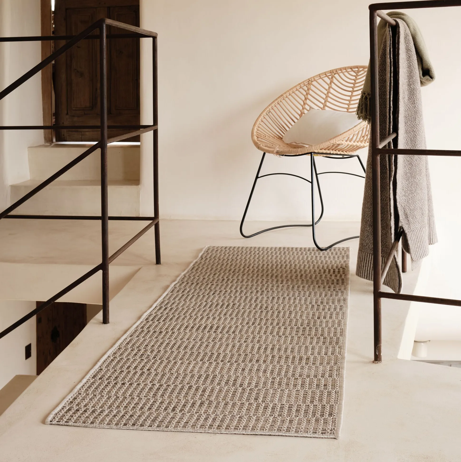 Tapis intérieur et extérieur aspect sisal - naturel 200x67cm