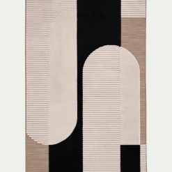 Tapis intérieur et extérieur à motifs géométriques - beige 120x170cm