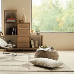 Tapis intérieur extérieur à motif géométrique 160x230cm - naturel
