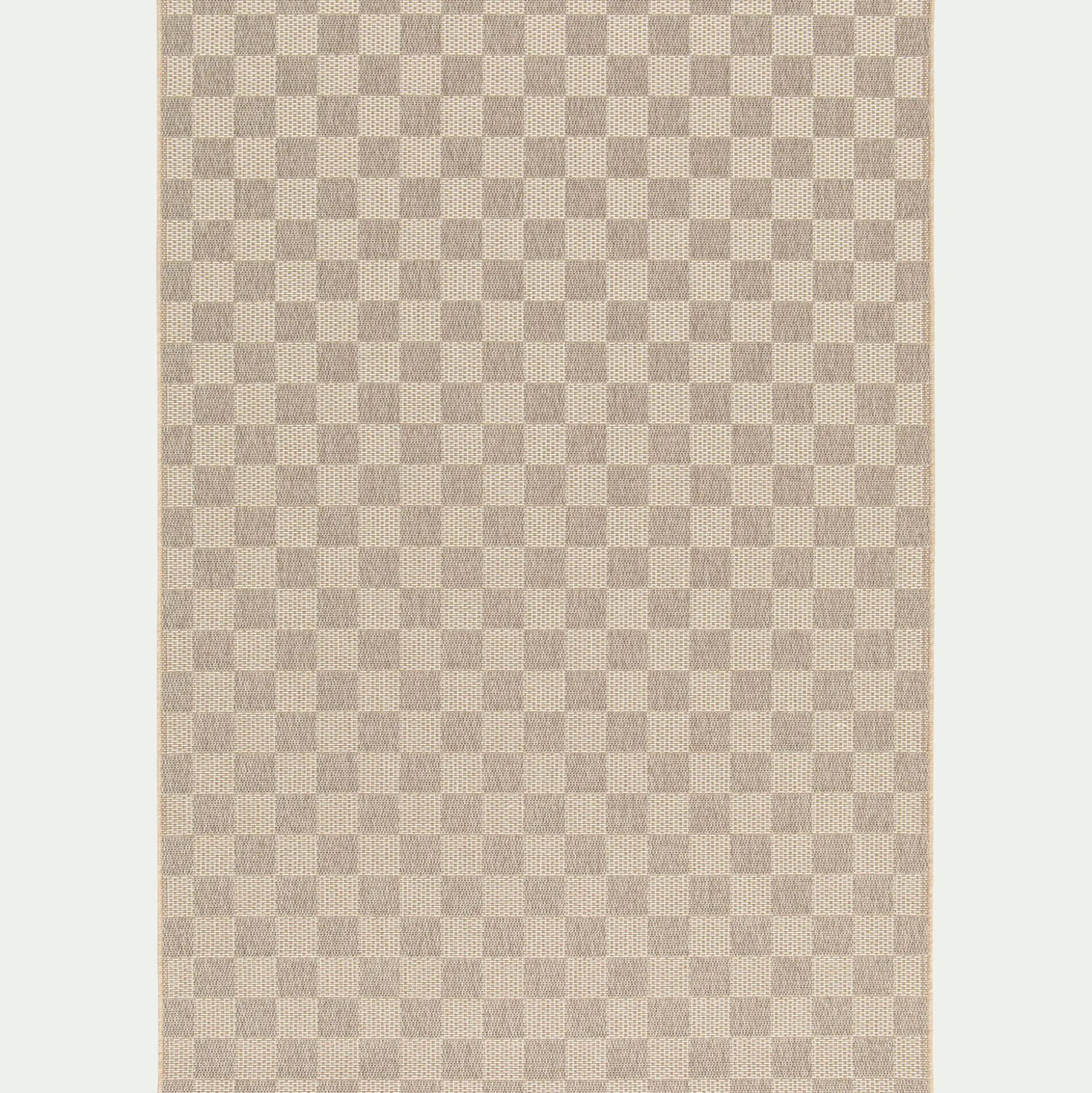Tapis à motif damier 120x170cm - beige