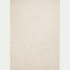 Tapis à motifs circulaires 160x230cm - blanc écru