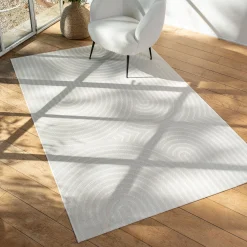 Tapis à motifs circulaires 120x170cm - blanc écru