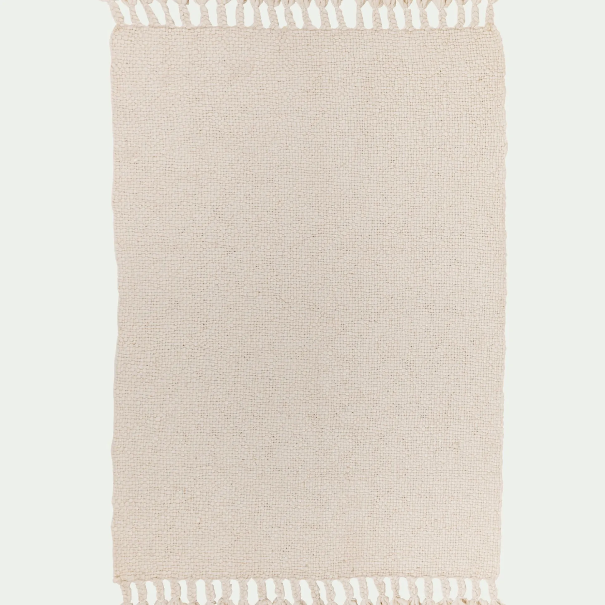 Tapis à pompons en laine 120x170cm - beige