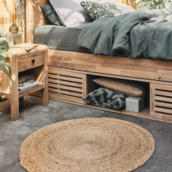 Tapis rond en jute - naturel D120cm