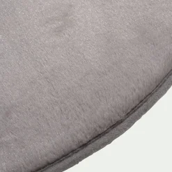 Tapis rond imitation fourrure - gris restanque D70cm