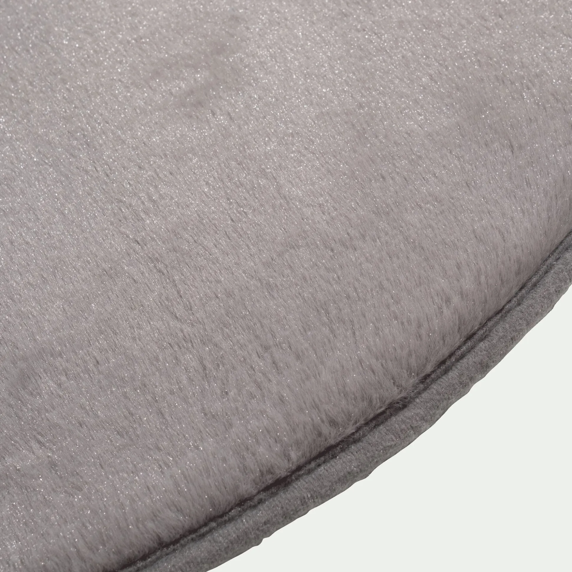 Tapis rond imitation fourrure - gris restanque D70cm