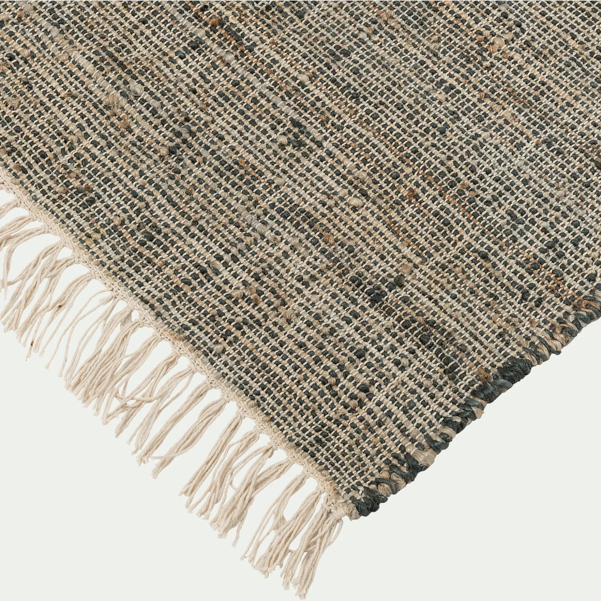 Tapis tissé en jute et coton à motifs - beige 160x230cm