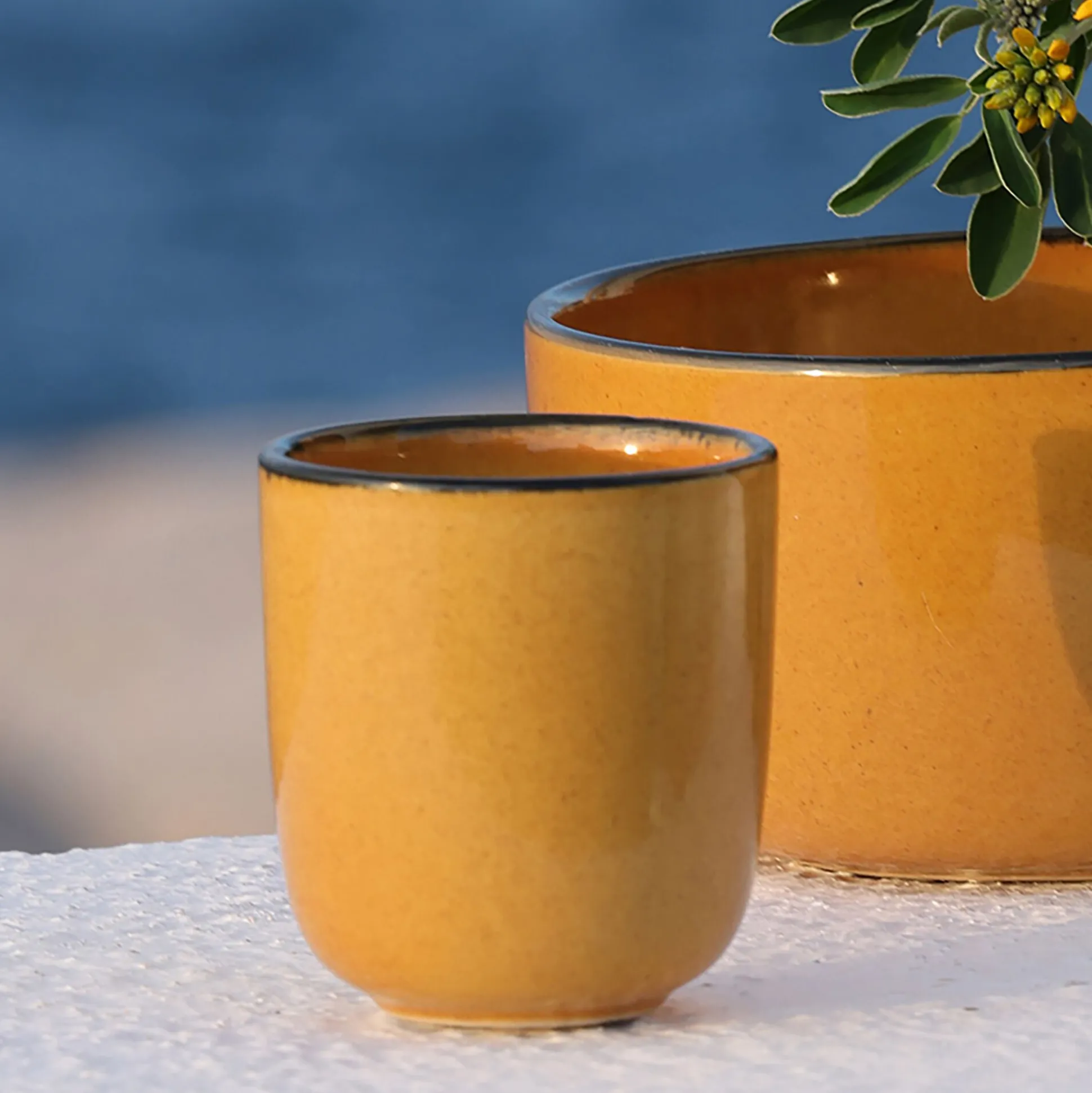 Tasse à espresso en grès D6cm - jaune