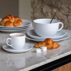 Tasse et soucoupe en porcelaine - blanc 45cl
