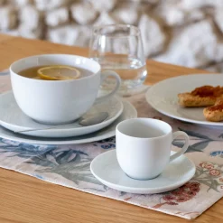 Tasse et soucoupe en porcelaine - blanc 45cl