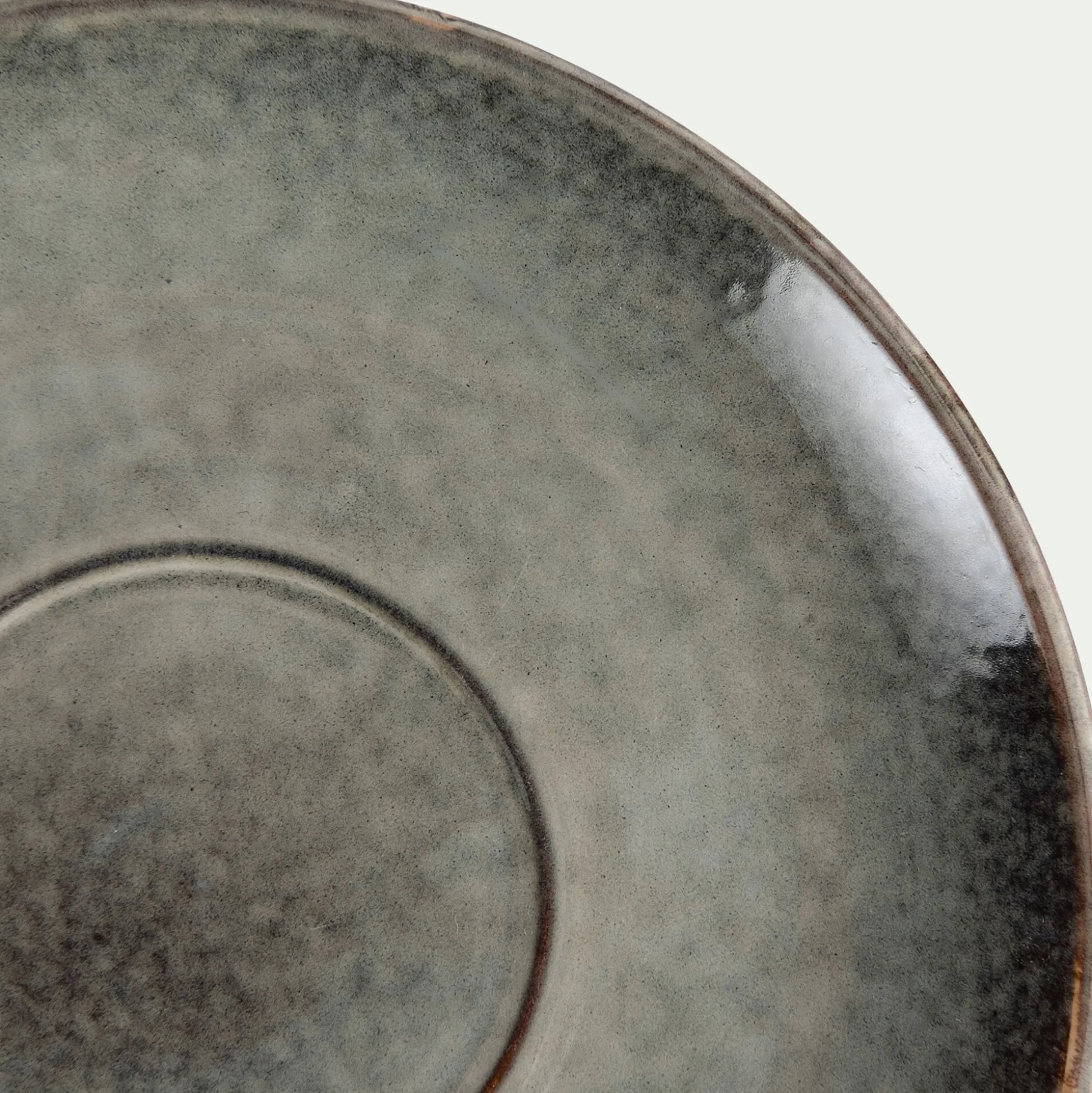 Tasse et soucoupe petit-déjeuner en grès 22cl - vert