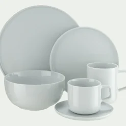 Tasse et sous-tasse spirale en porcelaine 25cl - blanc