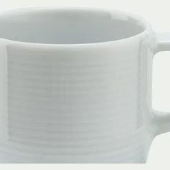 Tasse et sous-tasse spirale en porcelaine 10cl - blanc