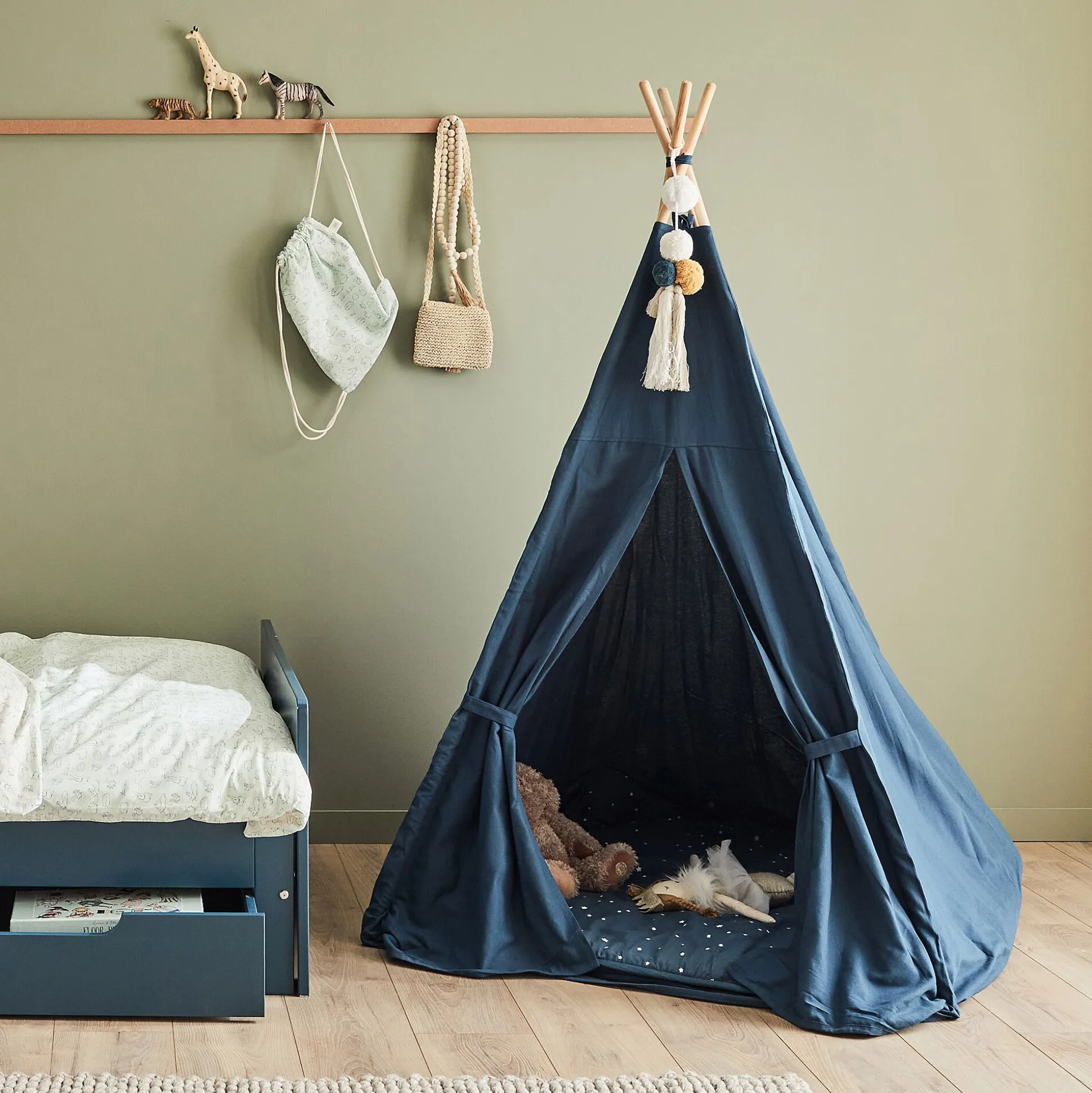 Tipi pour enfant - bleu figuerolles