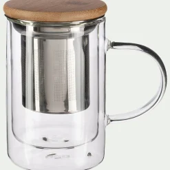 Tisanière double paroi en verre 35cl - transparent