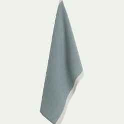 Torchon de cuisine en lin et coton - bleu calaluna 50x70cm
