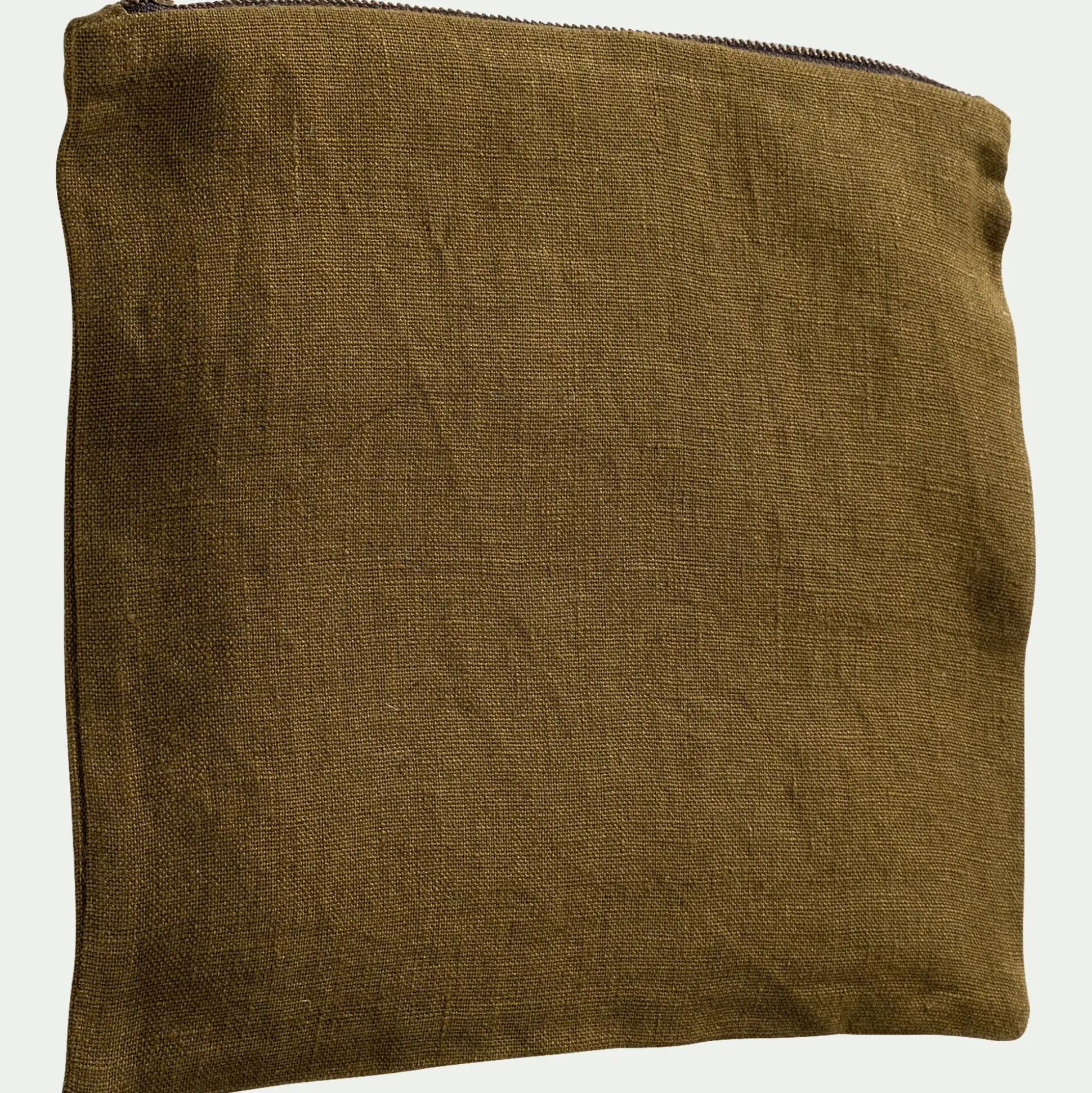 Trousse de toilette en lin - vert mousse