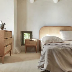 Tête de lit avec cannage L145cm - bois clair
