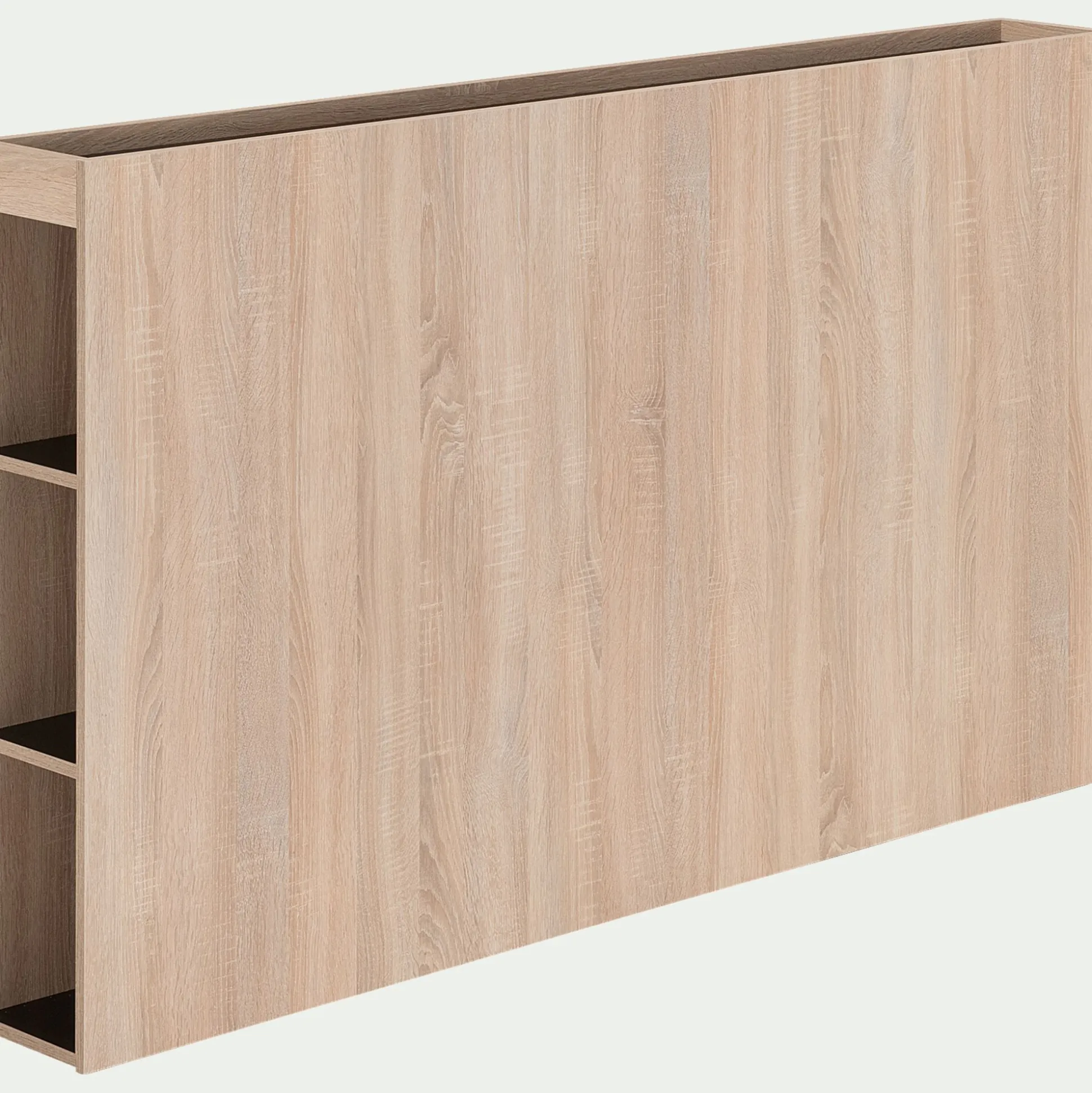 Tête de lit en bois avec rangement - effet chêne clair L165cm