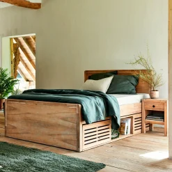 Tête de lit en bois d'acacia massif L140cm