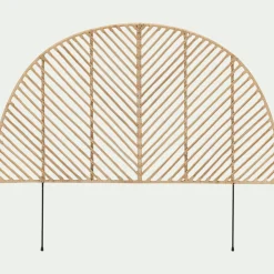 Tête de lit ronde en rotin L150cm - bois clair