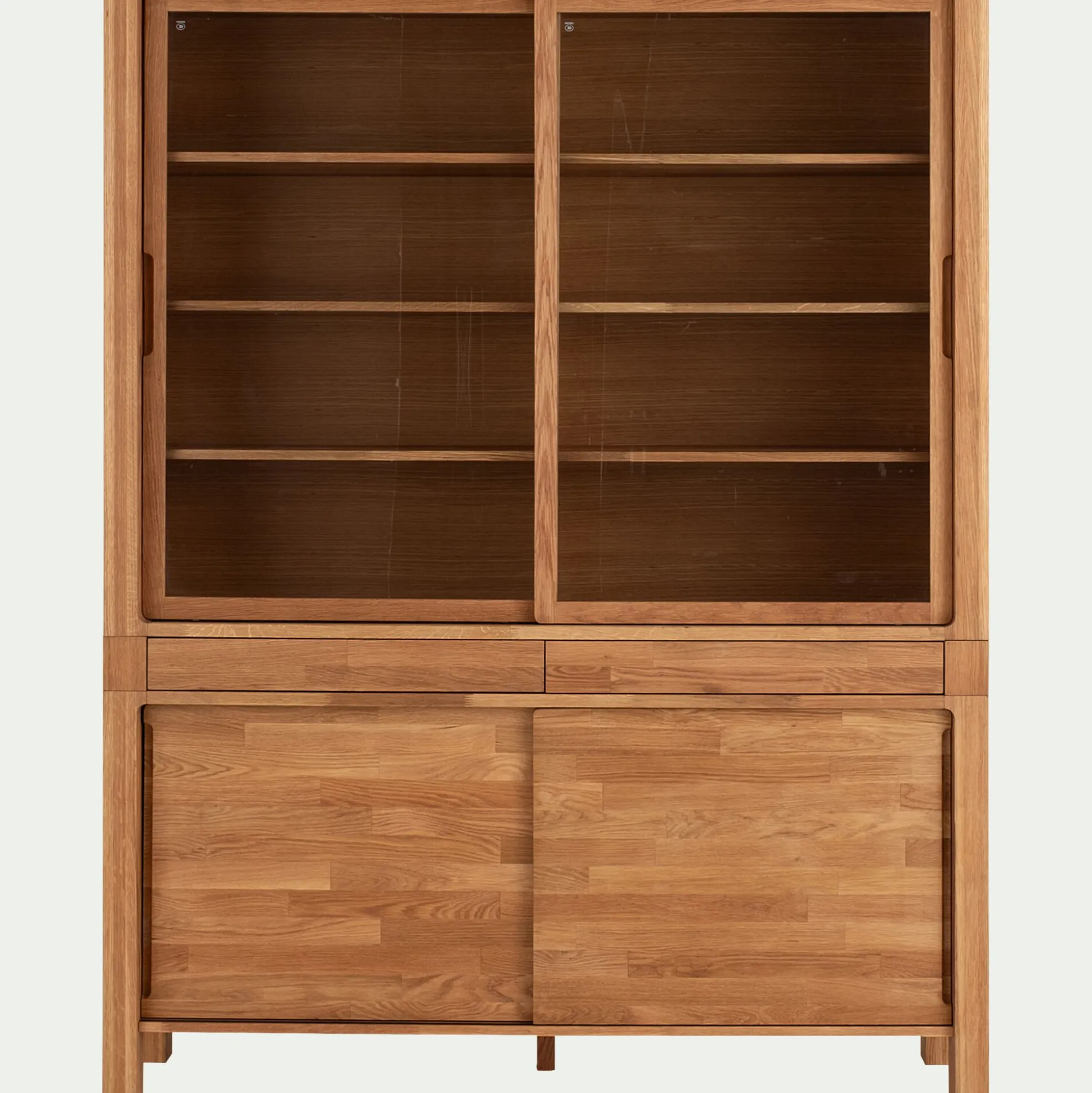 Vaisselier 4 portes en chêne massif L160cm - bois clair