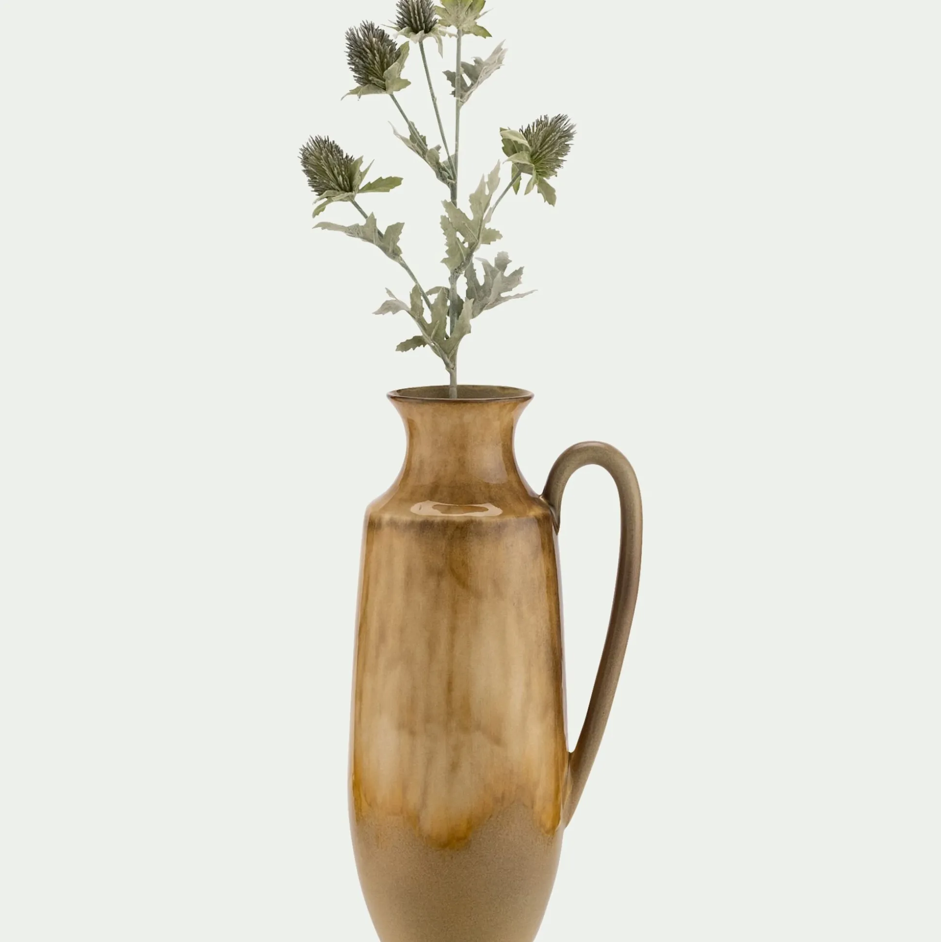 Vase amphore en faïence H39cm - jaune