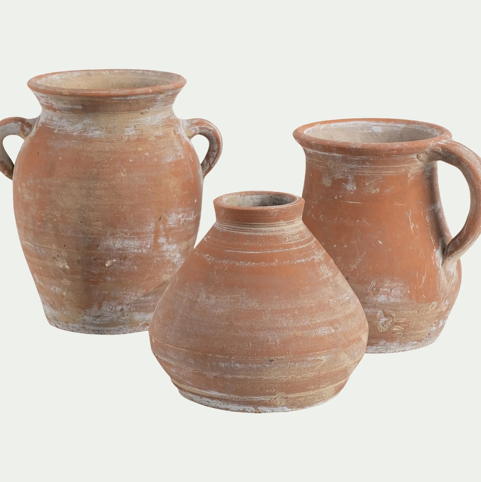 Vase amphore en terre cuite H21cm - marron