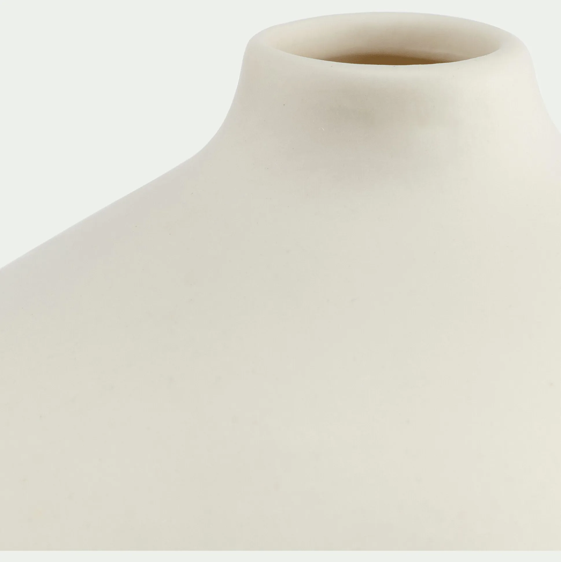 Vase asymétrique en grès - blanc H8,5cm