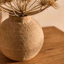 Vase boule en aluminium H20cm - marron