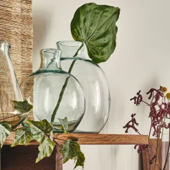 Vase boule en verre recyclé H24cm - transparent