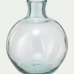 Vase boule en verre recyclé H24cm - transparent