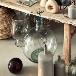 Vase boule en verre recyclé - transparent D32xH45cm